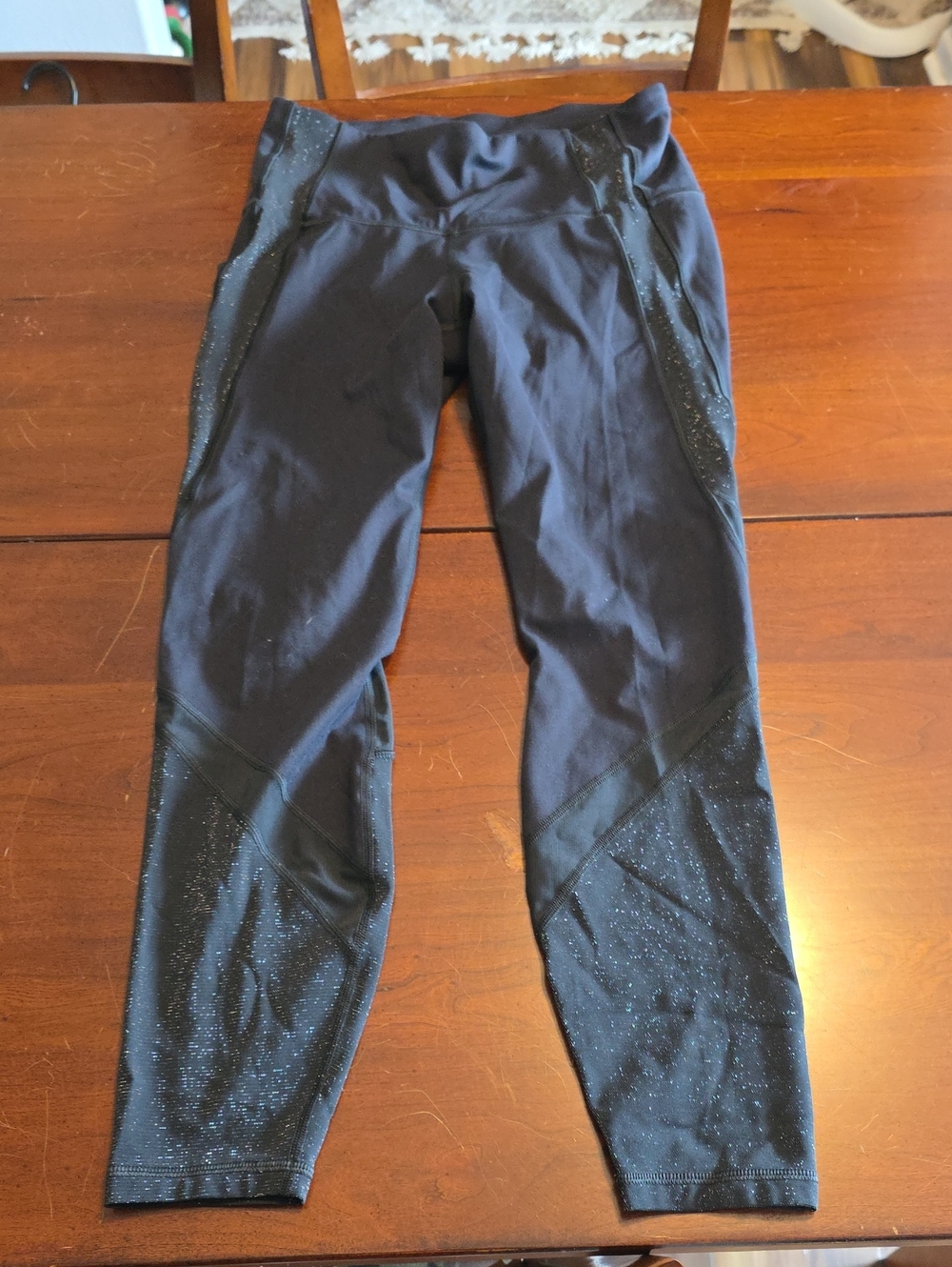 all in motion Black Sparkle Performance Leggings with Subtle Logo